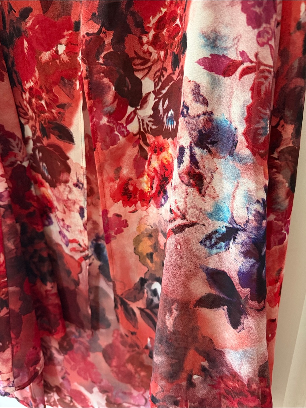 Topshop Red Floral High-Low Skirt - Picture 6 of 6